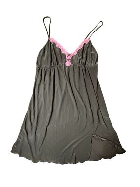 Studio Donatella L Nightgown Whimsigoth Y2K Coquette Lace Trim Slip Dress